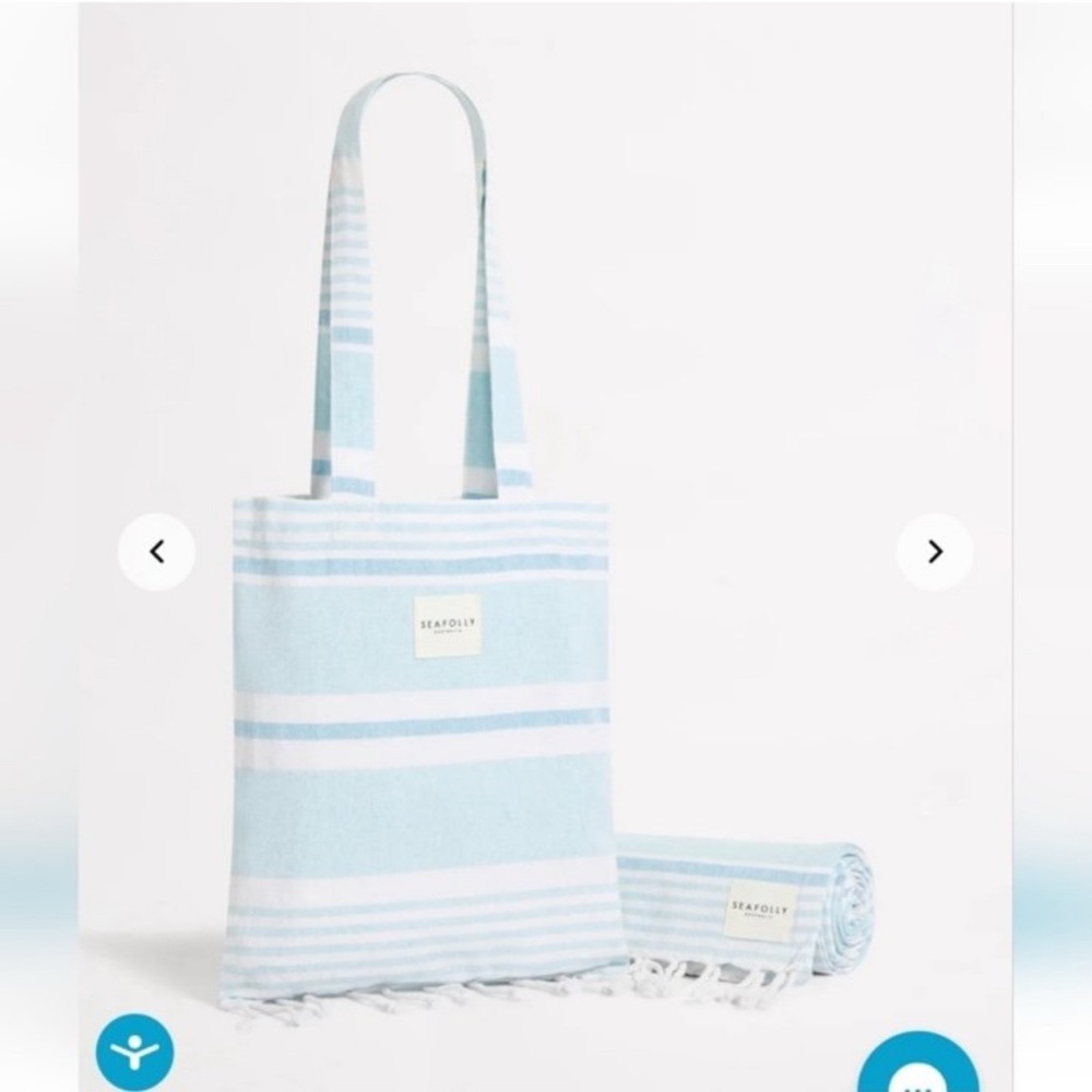 Seafolly Waikiki Stripe Bag & Turkish Towel Set NEW